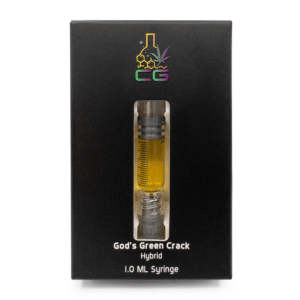 CG Premium Extracts – God’s Green Crack THC Hybrid Distillate Syringes – 1ML